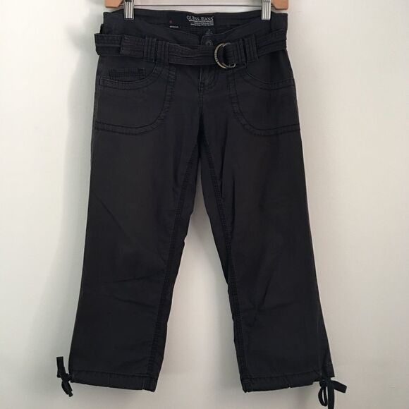 GUESS Cotton Stretch Low-rise Black Capris | Size 24 - Picture 1 of 7